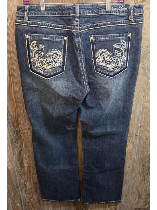 Ethyl Denim - Ethyl Denim Blue Jeans Women Size 16 Short (34x31) Western Rodeo Ranch Paisley